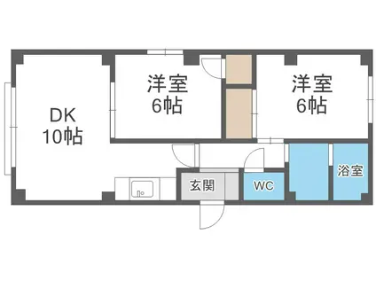 ツインコートA(2LDK/4階)の間取り写真