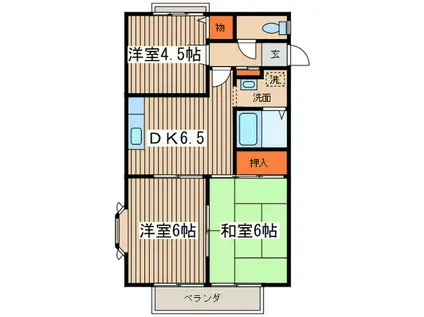 ガーデンハウス・1(3DK/1階)の間取り写真