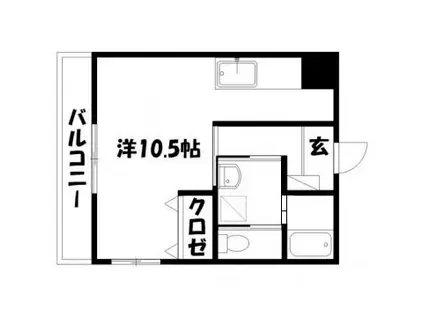 ハイツリベラ(ワンルーム/2階)の間取り写真