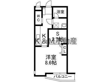 VIVACE VI(1SK/1階)の間取り写真