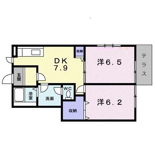 メゾン・フリージアA(1LDK/1階)の間取り写真