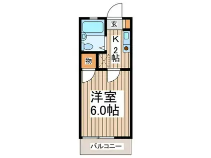 菊池ハイツ(1K/1階)の間取り写真