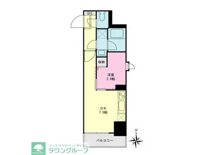 プライムネクサス大森海岸駅(1DK/10階)の間取り写真