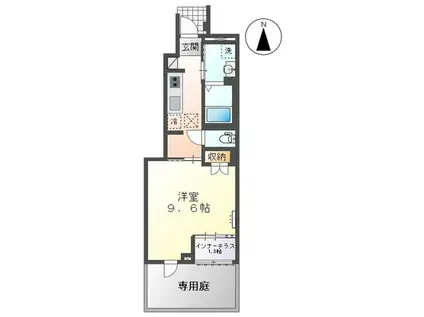 森本2丁目アパートII(1K/1階)の間取り写真