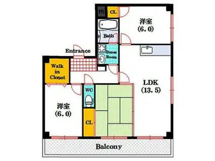 ビオトープ末吉橋(3LDK/9階)の間取り写真