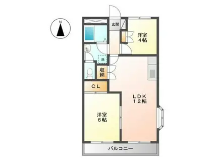 エクセレンス東野II番館(2LDK/2階)の間取り写真