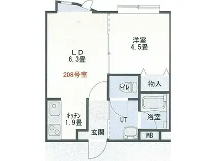 LEE SPACE 麻生II(1LDK/3階)の間取り写真