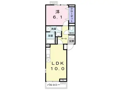 アーク磯子(1LDK/2階)の間取り写真