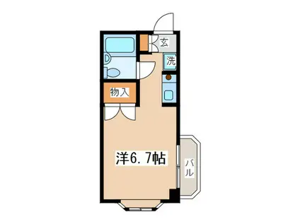 オーシャンハイム向ヶ丘(ワンルーム/1階)の間取り写真