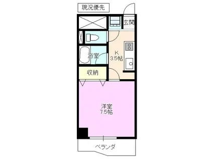 N-ONEビル(1K/2階)の間取り写真