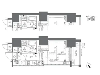 ZOOM椎名町(1K/12階)の間取り写真