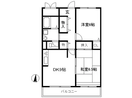 琵琶サンライフ(2DK/3階)の間取り写真