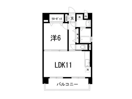 グランドール百石I(1LDK/4階)の間取り写真