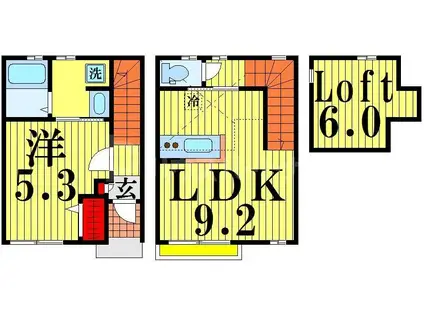 ラ・グランシューズ(1LDK/1階)の間取り写真