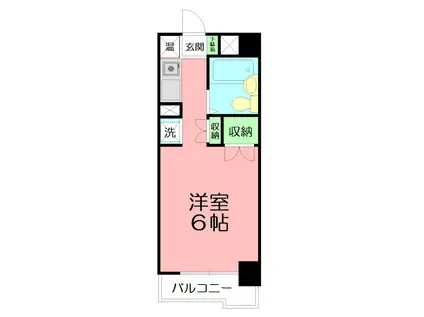ガーデンヒルズ横浜(ワンルーム/3階)の間取り写真