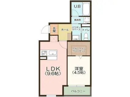 サンドマーニ浄心(1LDK/3階)の間取り写真