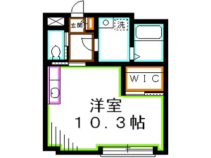 シンエイビル(ワンルーム/2階)の間取り写真