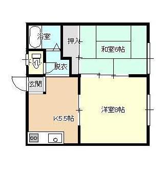 ダイヤモンドメゾン桜田(2K/2階)の間取り写真