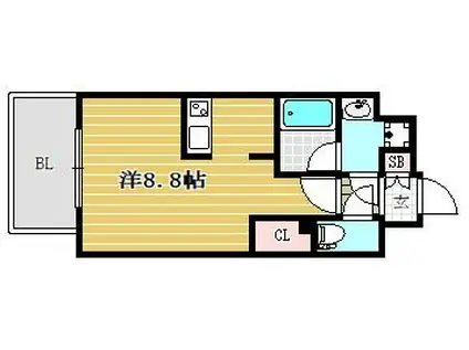 エンクレスト博多駅南SHARE(1K/8階)の間取り写真