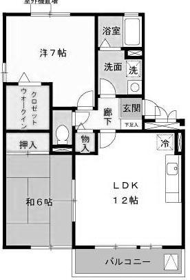 クレールプラザ立花D棟(2LDK/3階)の間取り写真
