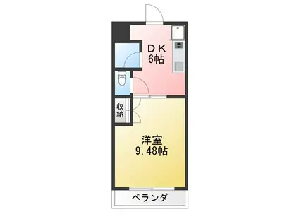 マンションフレサ(1DK/3階)の間取り写真
