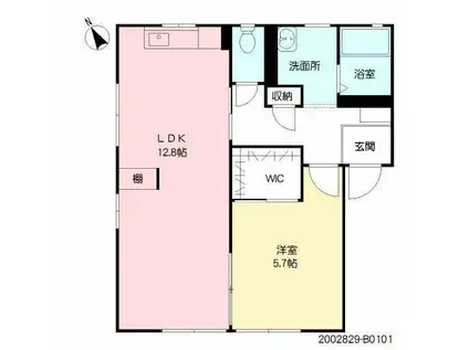 カサグランデM  B棟(1LDK/1階)の間取り写真