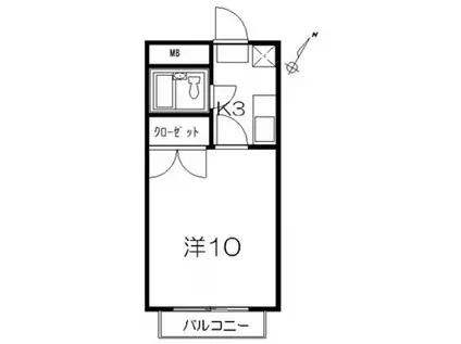 ラジュール(1K/2階)の間取り写真