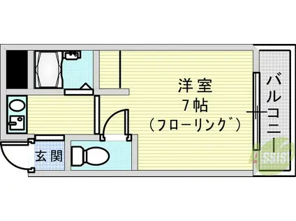 マンションコメット(1K/4階)の間取り写真