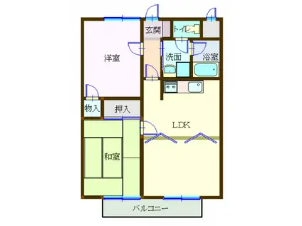 メゾンミヤビ(2LDK/1階)の間取り写真