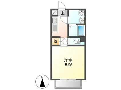 シュトラール千代田(1K/2階)の間取り写真