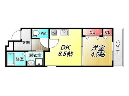 フジパレス PLUM(1DK/1階)の間取り写真