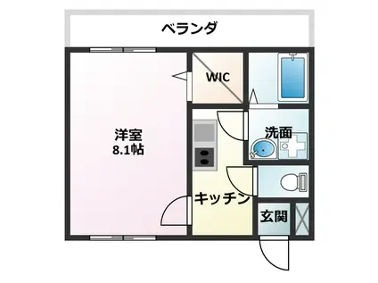 フラワーヒルズ(1K/4階)の間取り写真