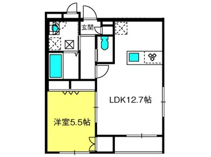 PREMIER(1LDK/3階)の間取り写真