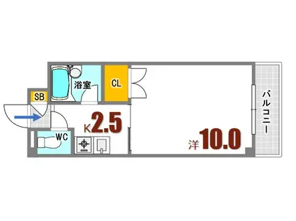 ハマダ矢野ビル(1K/2階)の間取り写真