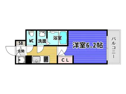 エスリード弁天町ノースプレミア(1K/9階)の間取り写真