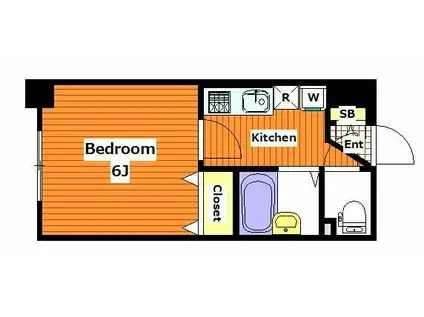 フェニックス日本橋浜町公園(1K/8階)の間取り写真
