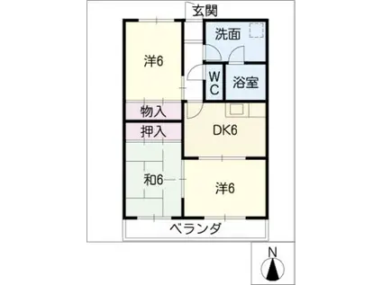メゾンレオ(3DK/2階)の間取り写真