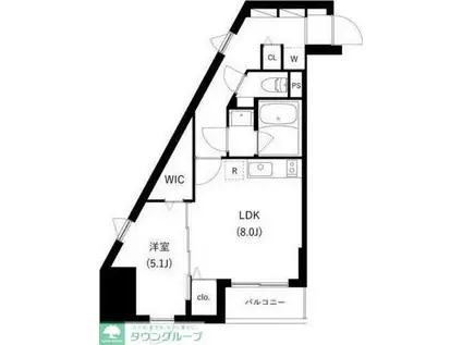 WHARF駒込(1LDK/12階)の間取り写真