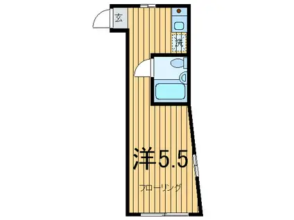ドムス世田谷(ワンルーム/4階)の間取り写真