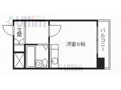 朝日プラザ鴨川(ワンルーム/3階)の間取り写真