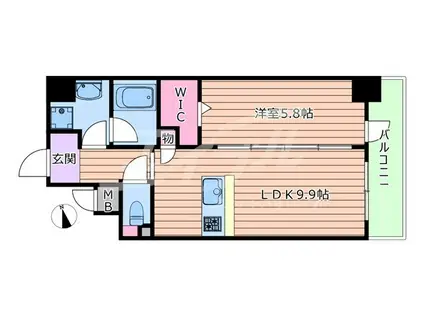K-NEXT・南森町(1LDK/5階)の間取り写真