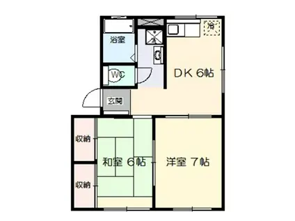 シティハイム西青山(2DK/1階)の間取り写真
