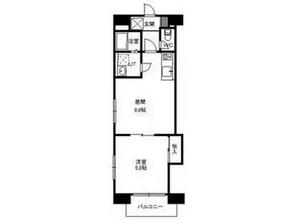 カノントヨヒラ(1LDK/8階)の間取り写真