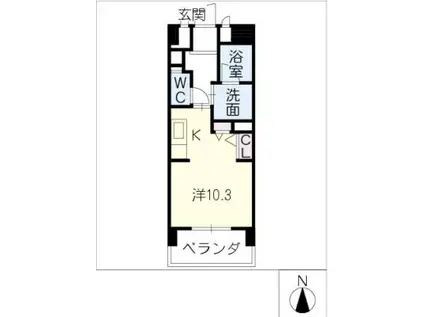 G・EXCEED A棟(ワンルーム/5階)の間取り写真