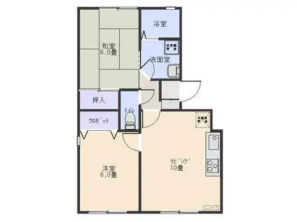 アルシオネ(2LDK/3階)の間取り写真