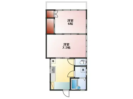 ライムハウスM(2K/2階)の間取り写真