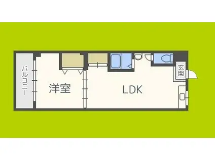 シャルマン桜宮(1LDK/3階)の間取り写真