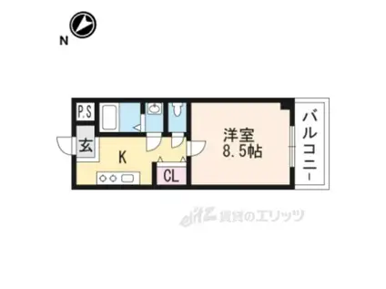 第36長栄ガーデンハイツヤマキ(1K/1階)の間取り写真