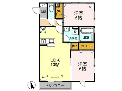 FAMILLE MAEBASHI(2LDK/3階)の間取り写真