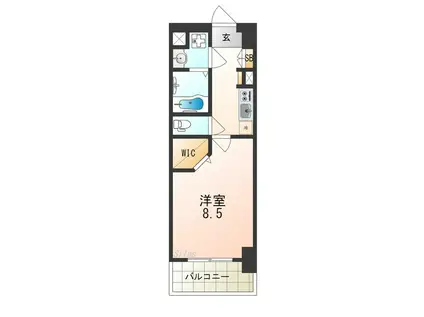 JPレジデンス大阪城東4(1K/3階)の間取り写真